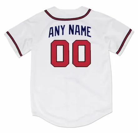 ATLANTA BRAVES 1990’s Home Majestic Throwback Jersey Customized “Any Name & Numbers” 