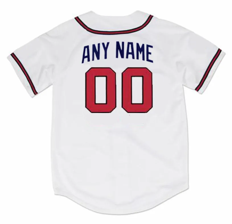 ATLANTA BRAVES 1990’s Home Majestic Throwback Jersey Customized “Any Name & Numbers” 