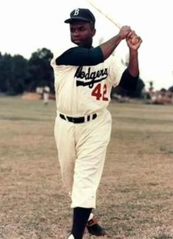 JACKIE ROBINSON Brooklyn Dodgers 1950’s Home Majestic Baseball Throwback Jersey 