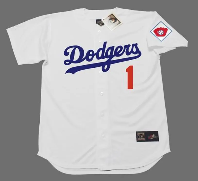 PEE WEE REESE Brooklyn Dodgers 1951 Majestic Home Throwback Baseball Jersey 