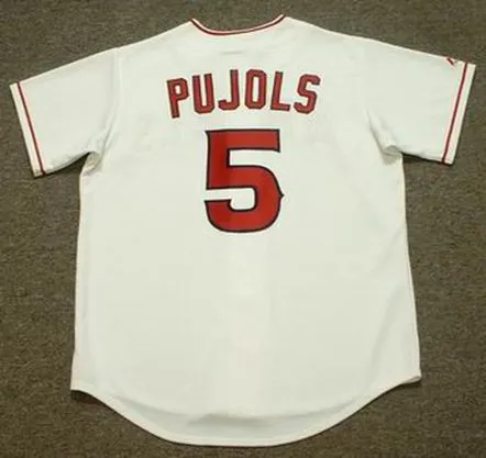 ALBERT PUJOLS Los Angeles Angels 2014 Home Majestic Throwback Baseball Jersey 