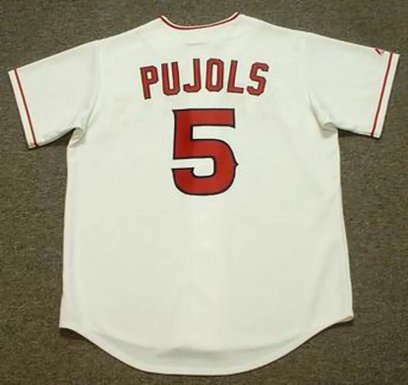 ALBERT PUJOLS Los Angeles Angels 2014 Home Majestic Throwback Baseball Jersey 