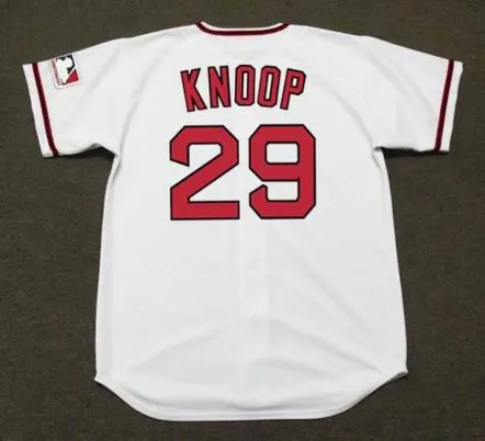 BOBBY KNOOP California Angels 1969 Majestic Cooperstown Home Baseball Jersey 