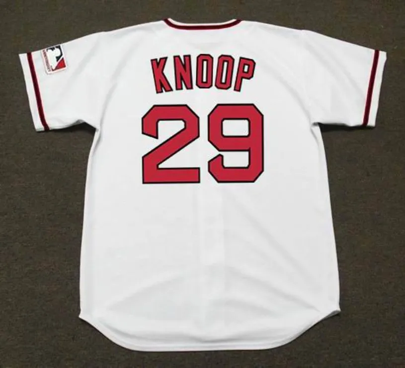 BOBBY KNOOP California Angels 1969 Majestic Cooperstown Home Baseball Jersey 
