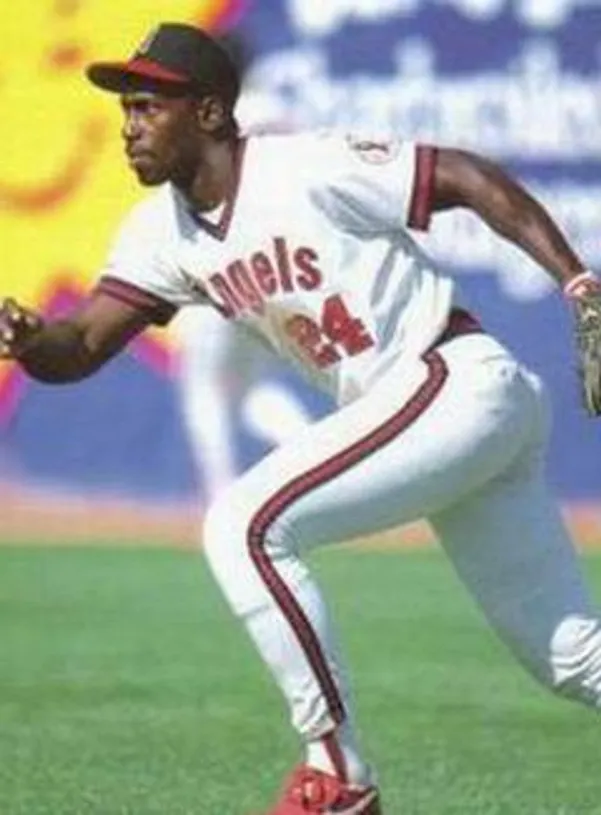 CHILI DAVIS California Angels Majestic Cooperstown Throwback Home Baseball Jersey 