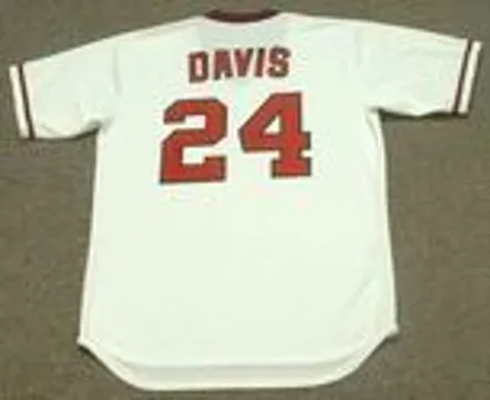CHILI DAVIS California Angels Majestic Cooperstown Throwback Home Baseball Jersey 