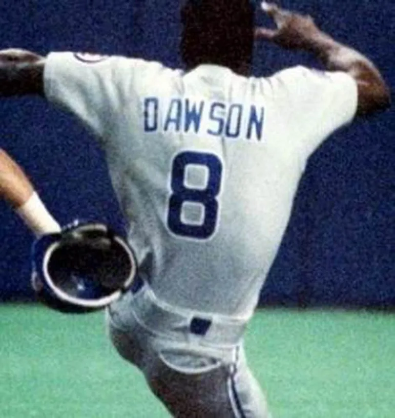 ANDRE DAWSON Chicago Cubs 1990 Away Majestic Throwback Baseball Jersey 