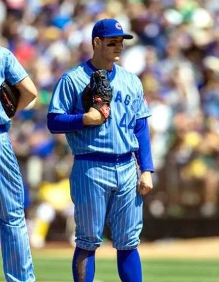 ANTHONY RIZZO Chicago Cubs 1980’s Majestic Throwback Baseball Jersey 