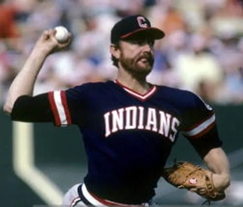 BERT BLYLEVEN Cleveland Indians 1984 Away Majestic Throwback Baseball Jersey 