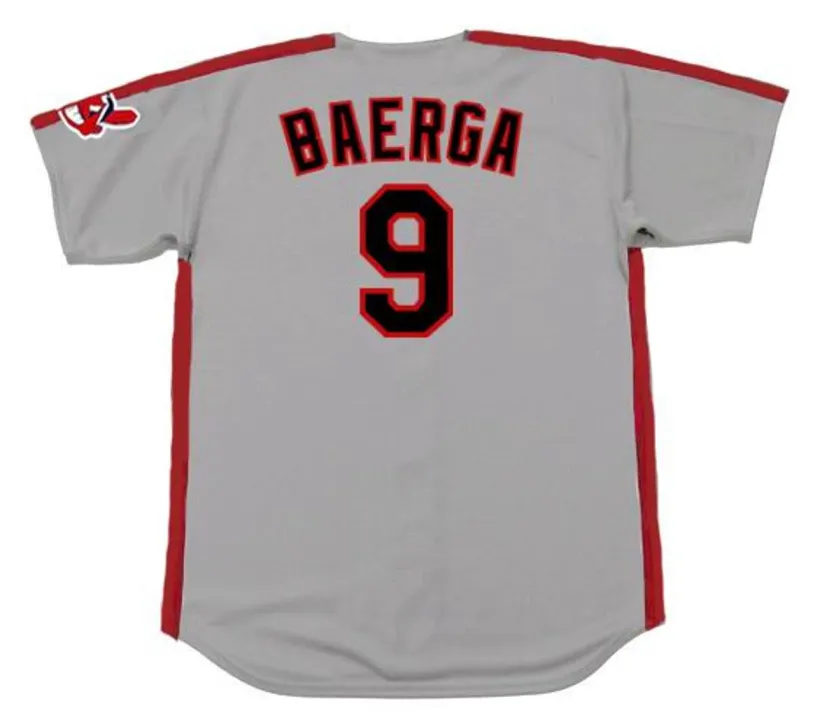 CARLOS BAERGA Cleveland Indians 1993 Majestic Throwback Away Baseball Jersey 