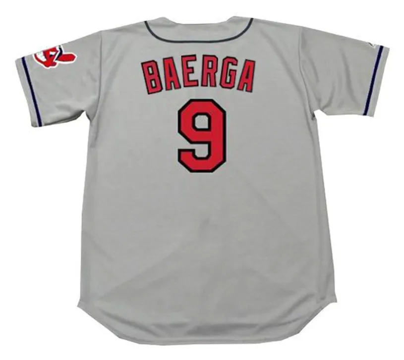 CARLOS BAERGA Cleveland Indians 1995 Majestic Throwback Away Baseball Jersey 