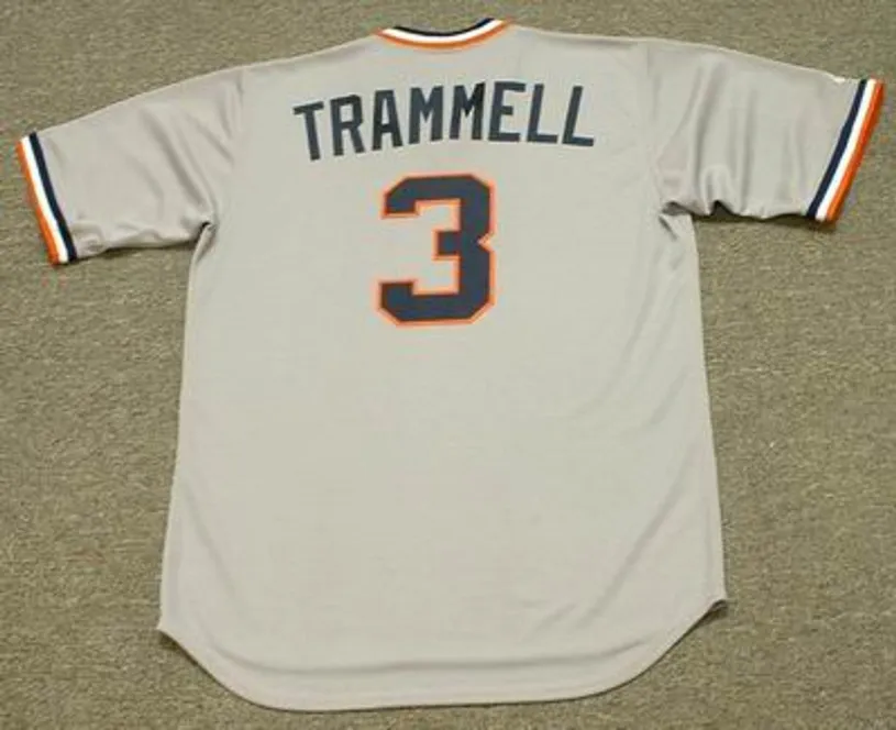 ALAN TRAMMELL Detroit Tigers 1984 Majestic Cooperstown Throwback Baseball Jersey 
