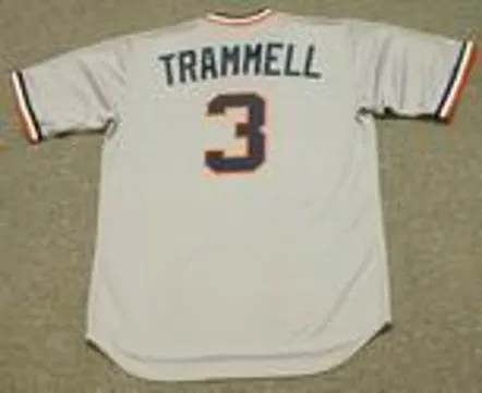 ALAN TRAMMELL Detroit Tigers 1984 Majestic Cooperstown Throwback Baseball Jersey 