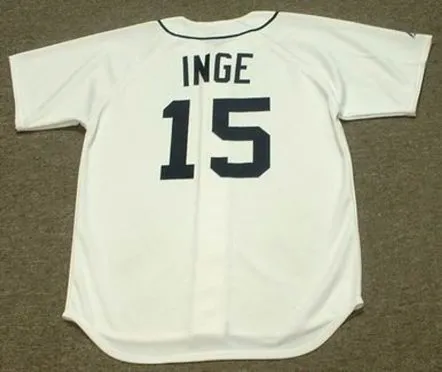 BRANDON INGE Detroit Tigers 2004 Majestic Throwback Home Baseball Jersey 