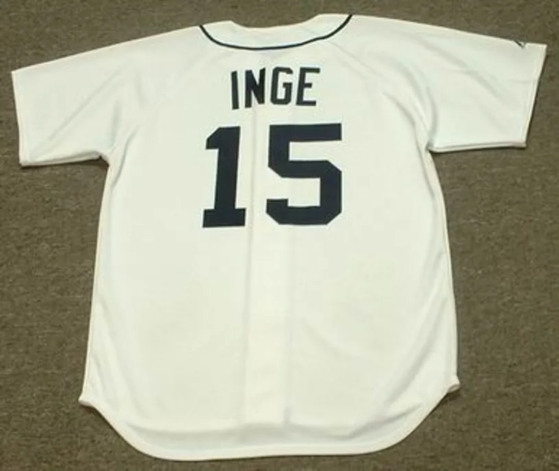 BRANDON INGE Detroit Tigers 2004 Majestic Throwback Home Baseball Jersey 