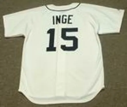 BRANDON INGE Detroit Tigers 2004 Majestic Throwback Home Baseball Jersey 