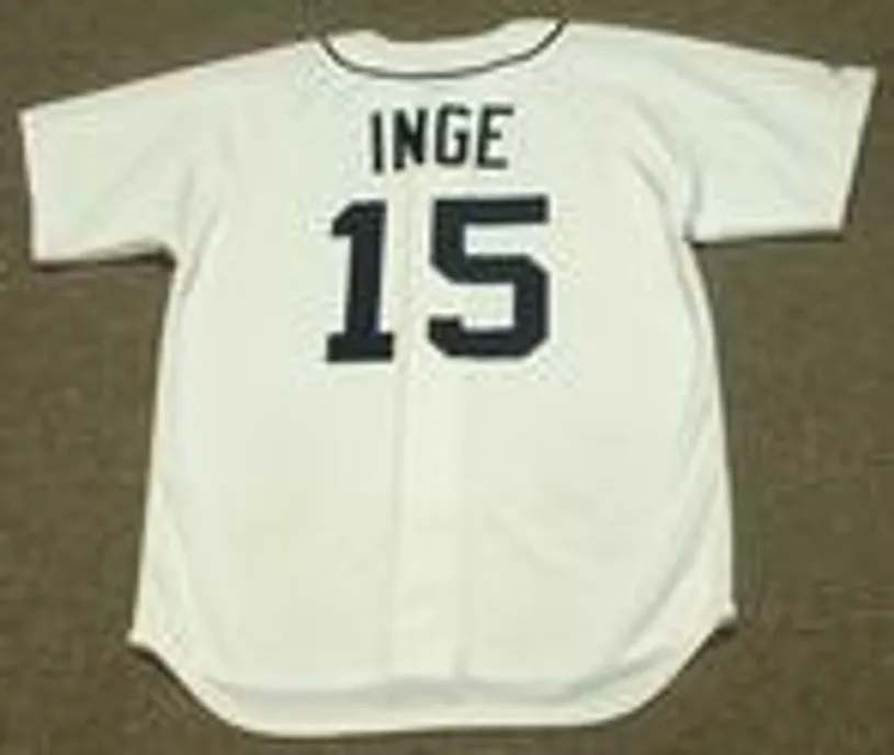 BRANDON INGE Detroit Tigers 2004 Majestic Throwback Home Baseball Jersey 