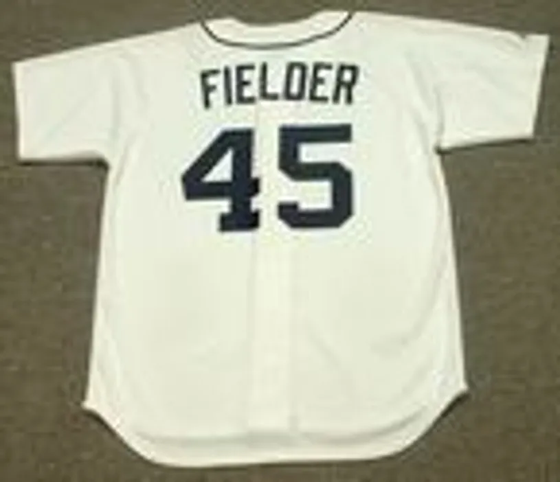 CECIL FIELDER Detroit Tigers 1990 Home Majestic Throwback Baseball Jersey 
