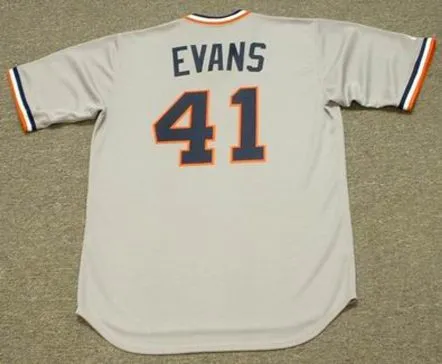 DARRELL EVANS Detroit Tigers 1984 Majestic Cooperstown Throwback Away Baseball Jersey 