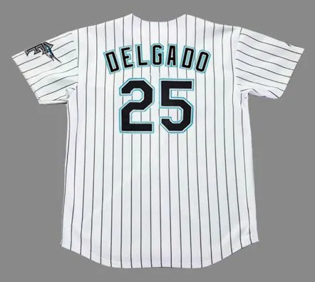 CARLOS DELGADO Florida Marlins 2005 Home Majestic Throwback Baseball Jersey 