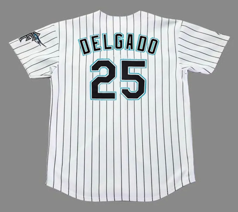 CARLOS DELGADO Florida Marlins 2005 Home Majestic Throwback Baseball Jersey 