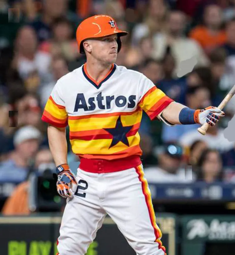 ALEX BREGMAN Houston Astros 1980’s Home Majestic Throwback Baseball Jersey 