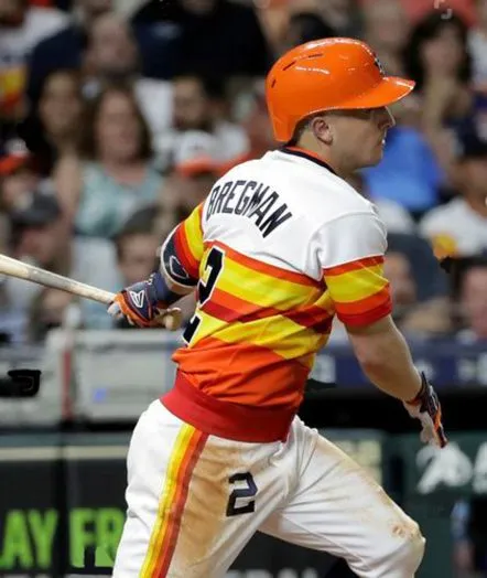 ALEX BREGMAN Houston Astros 1980’s Home Majestic Throwback Baseball Jersey 