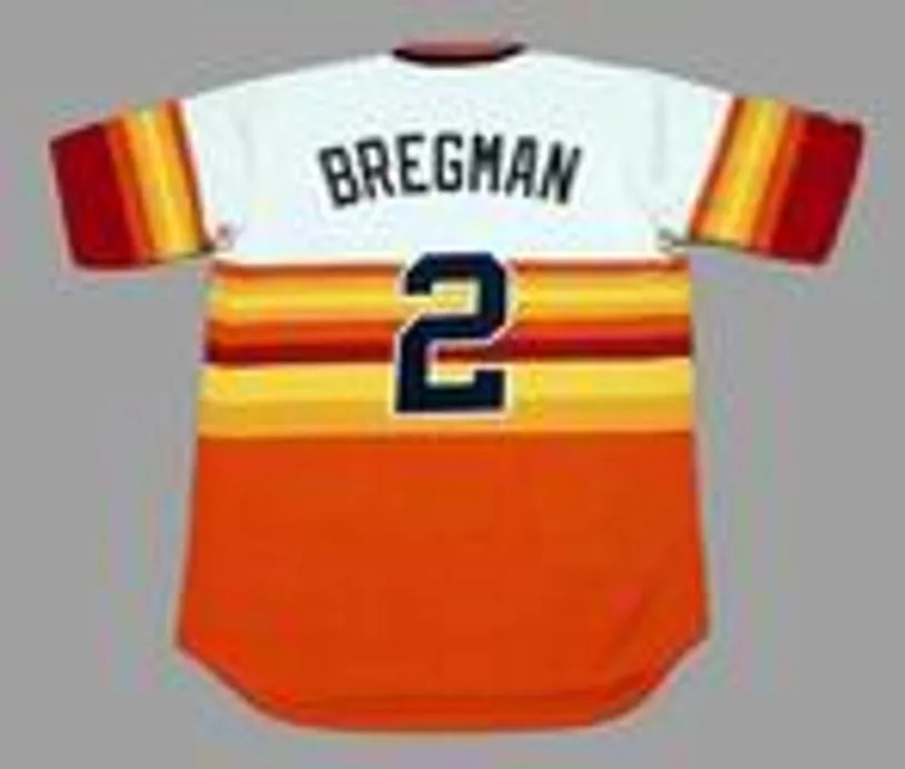 ALEX BREGMAN Houston Astros 1980’s Home Majestic Throwback Baseball Jersey 