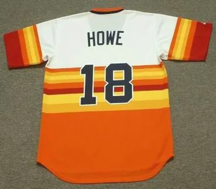 ART HOWE Houston Astros 1980 Home Majestic Baseball Throwback Jersey 