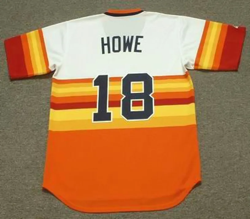 ART HOWE Houston Astros 1980 Home Majestic Baseball Throwback Jersey 