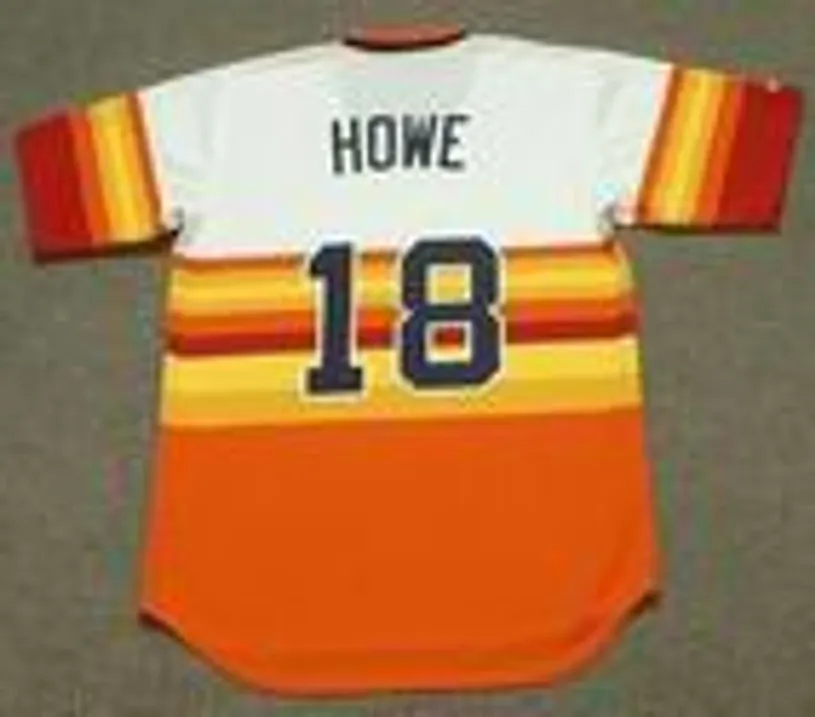 ART HOWE Houston Astros 1980 Home Majestic Baseball Throwback Jersey 
