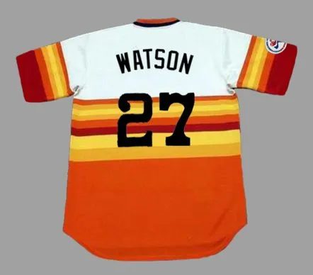 BOB WATSON Houston Astros 1976 Home Majestic Baseball Throwback Jersey 