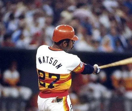 BOB WATSON Houston Astros 1976 Home Majestic Baseball Throwback Jersey 