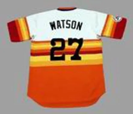 BOB WATSON Houston Astros 1976 Home Majestic Baseball Throwback Jersey 