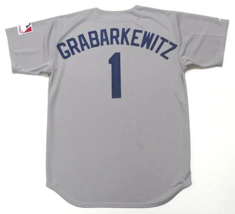 BILLY GRABARKEWITZ Los Angeles Dodgers 1969 Away Majestic Baseball Throwback Jersey 