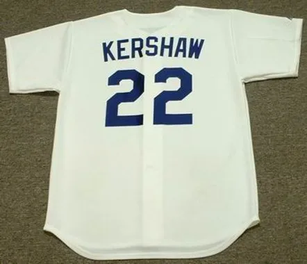 CLAYTON KERSHAW Los Angeles Dodgers 2014 Home Majestic Baseball Throwback Jersey 