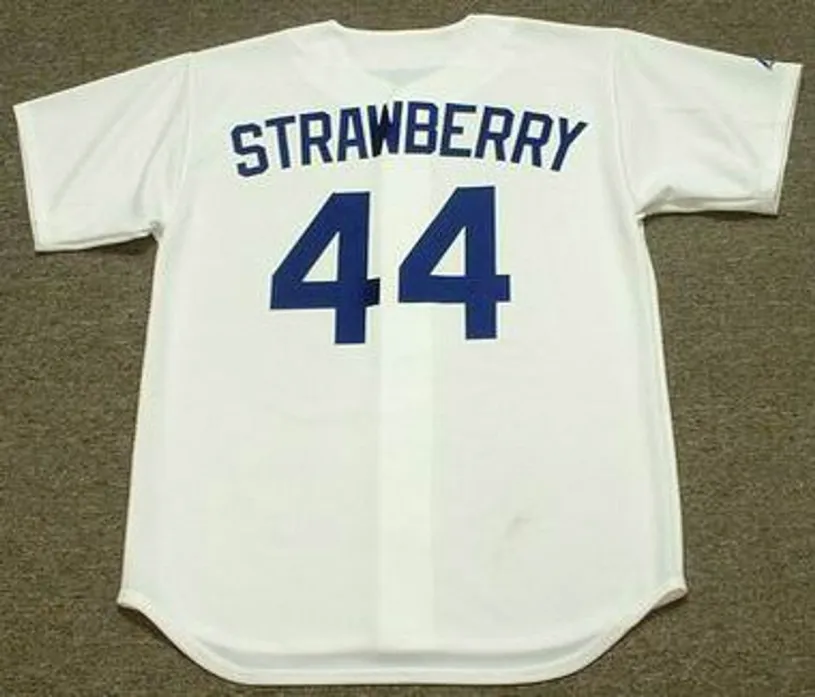 DARRYL STRAWBERRY Los Angeles Dodgers 1991 Home Majestic Baseball Throwback Jersey 