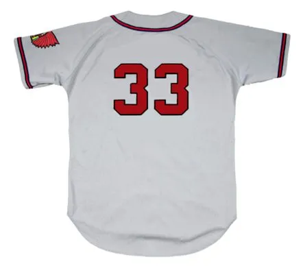 JOHNNY SAIN Boston Braves 1950 Away Majestic Throwback Baseball Jersey 