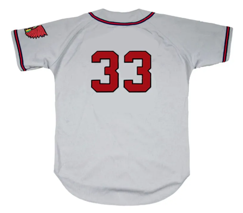 JOHNNY SAIN Boston Braves 1950 Away Majestic Throwback Baseball Jersey 