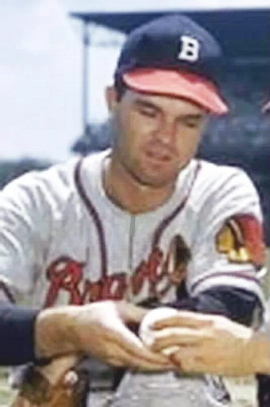 JOHNNY SAIN Boston Braves 1950 Away Majestic Throwback Baseball Jersey 