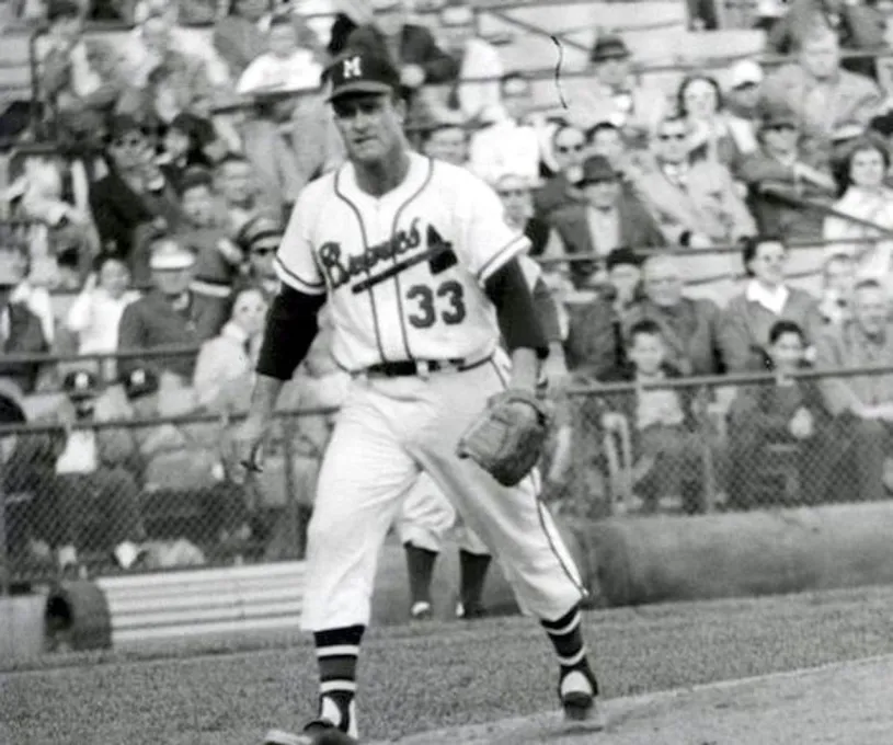 LEW BURDETTE Milwaukee Braves 1960’s Majestic Cooperstown Baseball Jersey 