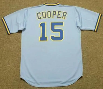 CECIL COOPER Milwaukee Brewers 1982 Away Majestic Throwback Baseball Jersey 