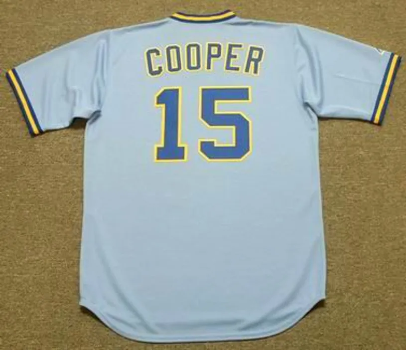 CECIL COOPER Milwaukee Brewers 1982 Away Majestic Throwback Baseball Jersey 