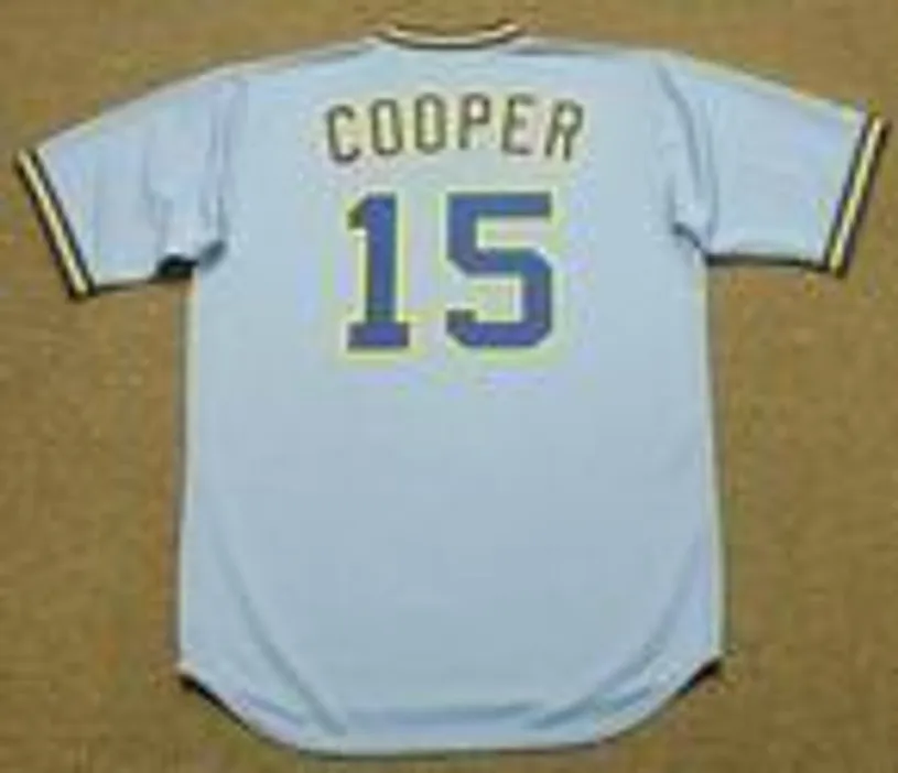 CECIL COOPER Milwaukee Brewers 1982 Away Majestic Throwback Baseball Jersey 
