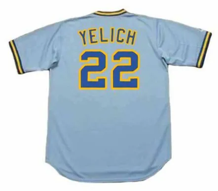 CHRISTIAN YELICH Milwaukee Brewers 1980’s Away Majestic Throwback Baseball Jersey 