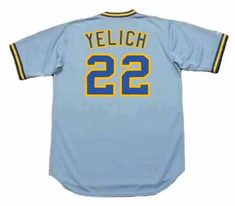 CHRISTIAN YELICH Milwaukee Brewers 1980’s Away Majestic Throwback Baseball Jersey 