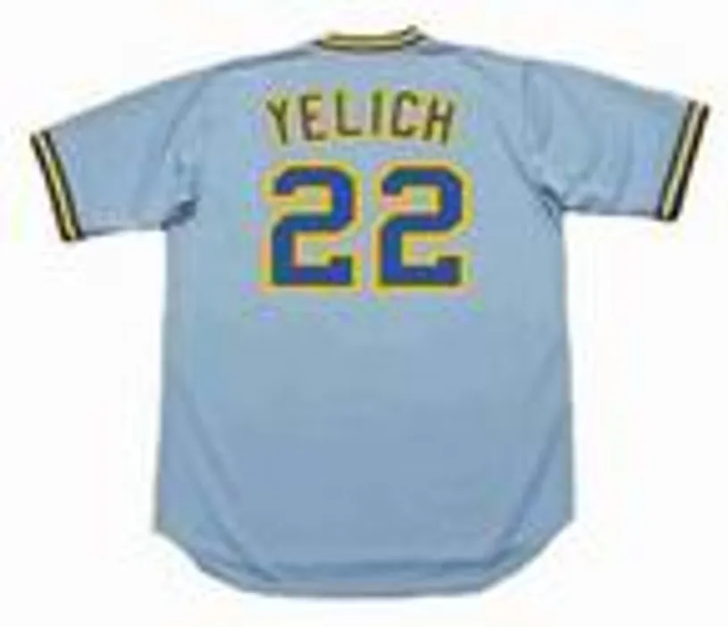 CHRISTIAN YELICH Milwaukee Brewers 1980’s Away Majestic Throwback Baseball Jersey 