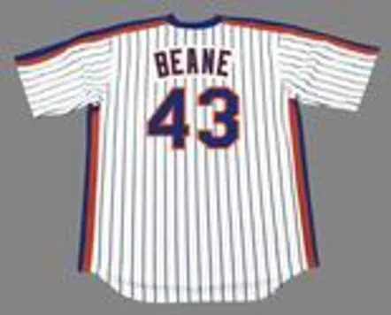 BILLY BEANE New York Mets 1984 Majestic Cooperstown Home Baseball Jersey 