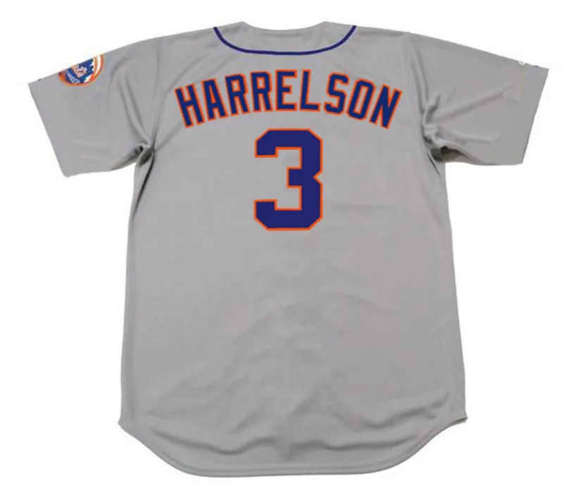 BUD HARRELSON New York Mets 1973 Away Majestic Baseball Throwback Jersey 