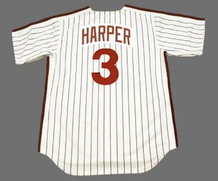 BRYCE HARPER Philadelphia Phillies 1980’s Majestic Throwback Home Baseball Jersey 